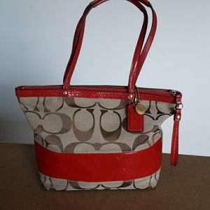 Coach Signature Satchel,  Red, VGUC